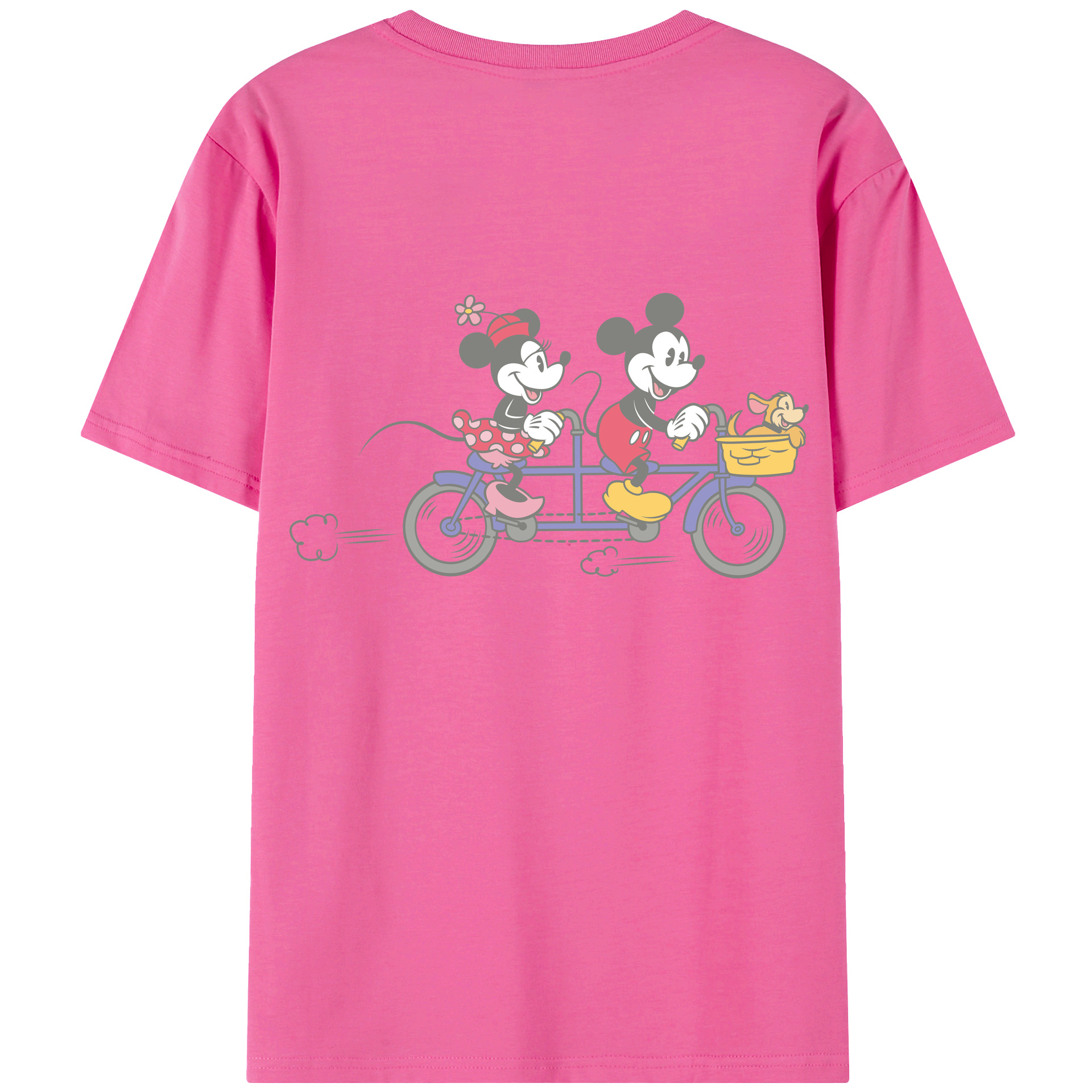 （画像用） ミッキーマウス Mickey Mouse レディース半袖Tシャツ(バックプリント)